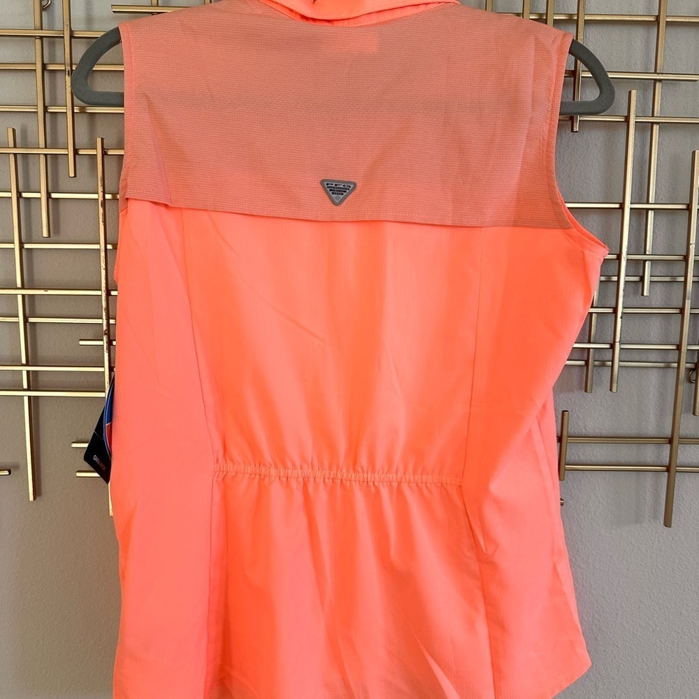 Columbia youth Sleeveless Button Down Shirt - Bright Coral - Picture 3 of 5